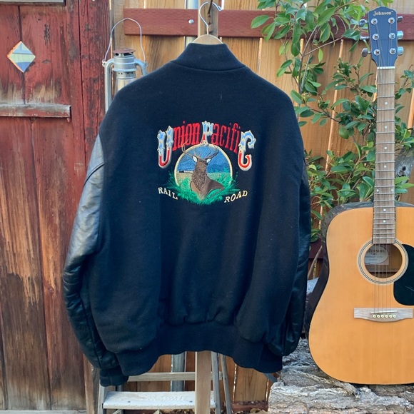 Vintage Union Pacific Railroad Embroidered Varsity Letterman Jacket - Picture 7 of 7